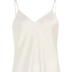 Off White Silk Frame V-Neck Cami Top